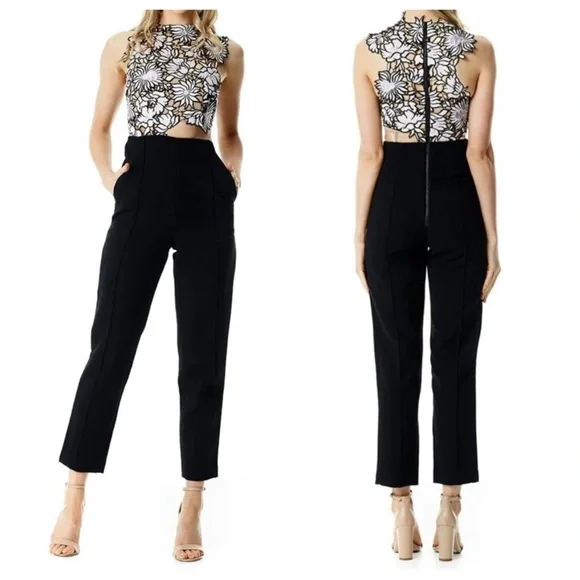 Self Portrait Lilac Guipure Floral Lace Sleeveless Jumpsuit - Picture 9 of 15